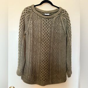 LL Bean Signature Women’s Signature Cotton Fisherman Tunic Sweater in Green M